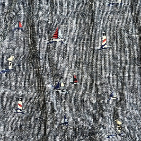 Janie and jack chambray nautical print overalls - Picture 2 of 8